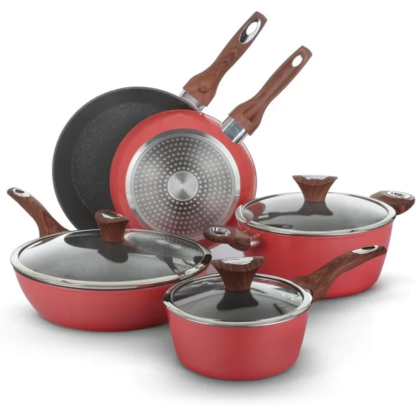 Batería de cocina 8 piezas roja Golden 5